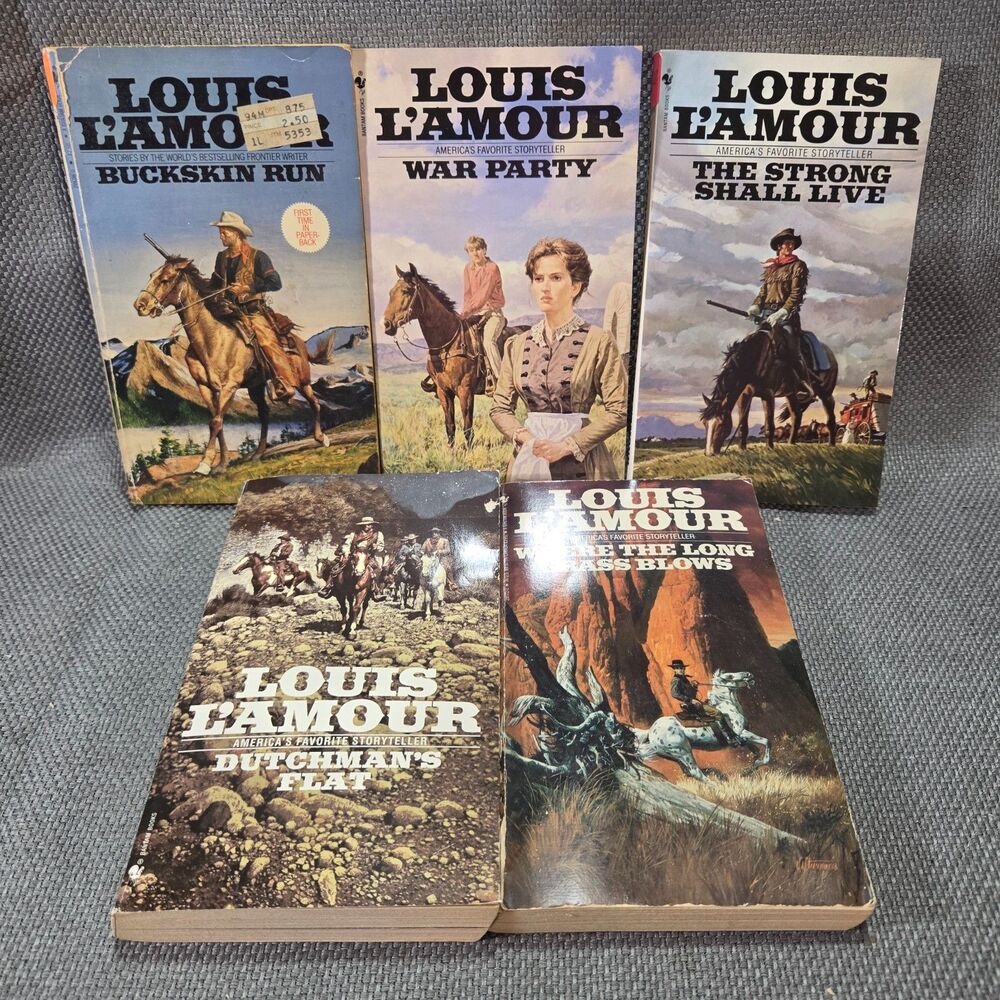 Lot of 5 Louis L'Amour Western Paperbacks PBBs Bantam Classic Frontier